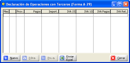 Informativa de Operaciones con Terceros (IVA Acred. y Retenciones)